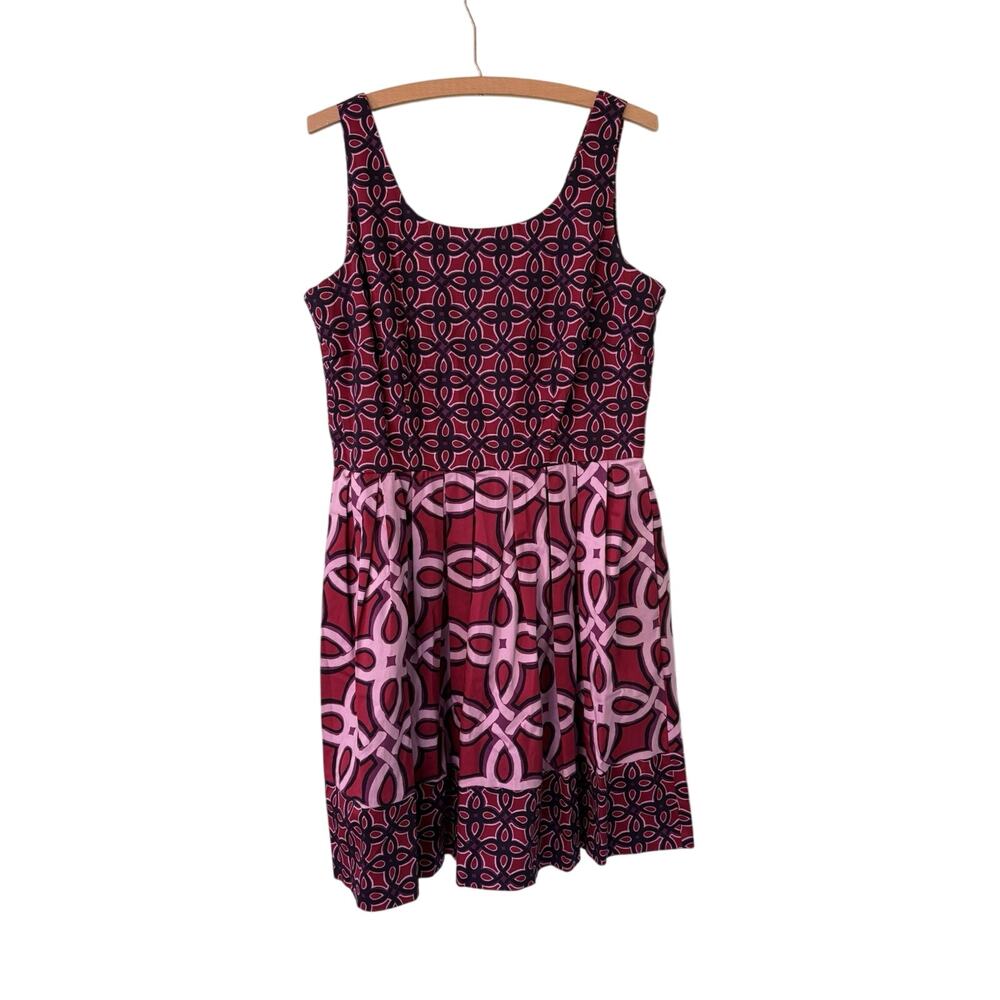 Just Taylor Women’s Size 12 Pink Purple Navy Dress Sleeveless Knee Length